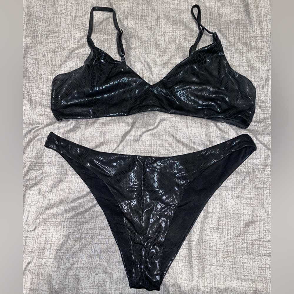Black two piece swimsuit